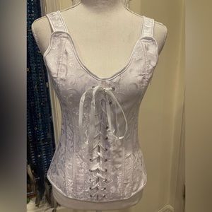White corset with lace gown